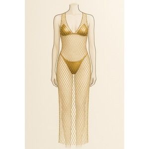 Hot & Delicious Rhinestone Beaded Cover Up Dress Beach Party Rave Festival